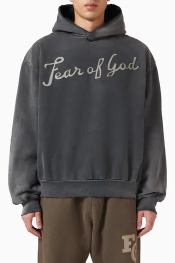 Graphic-print Hoodie in Cotton Fleece