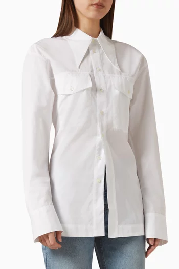 Balloon-sleeve Shirt in Cotton-poplin
