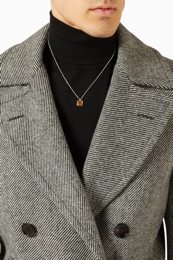 Tiger Eye Pendant Necklace in Sterling Silver