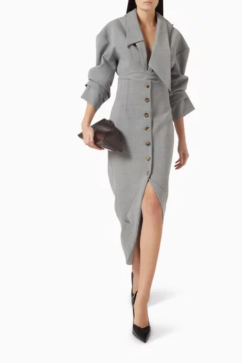 Tailored Bodysuit in Wool Blend