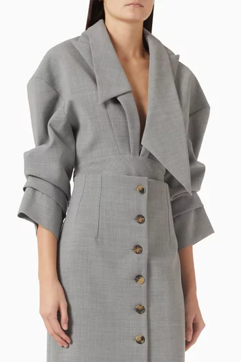 Tailored Bodysuit in Wool Blend