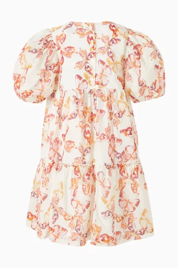 Butterfly-print Dress in Cotton