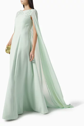 Embellished Cape Dress