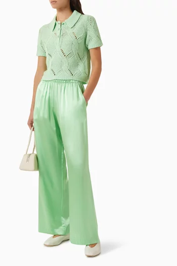 Brynn Wide-leg Pants in Silk