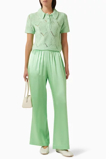 Cadence Cable-knit Polo in Cashmere