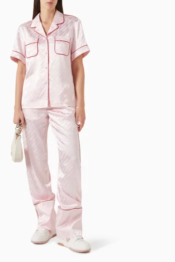 Logo Pyjama Shirt in Satin