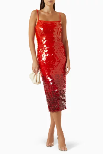 Paloma Sequin-embellished Midi Dress