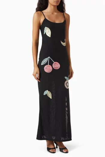 Fruit Punch Embroidered Maxi Dress