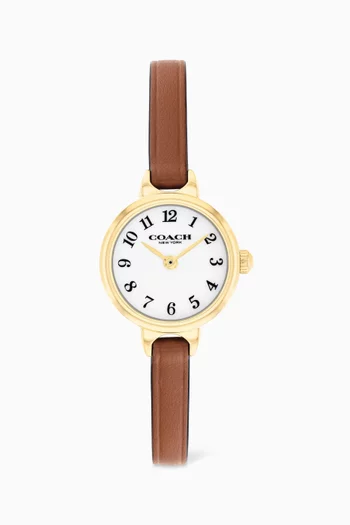 Iris Quartz Leather Watch, 22mm