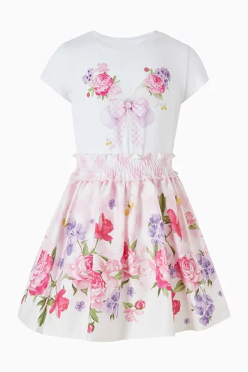 Bow-print T-shirt in Cotton