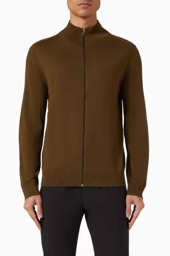 Full-zip Cardigan in Merino Wool