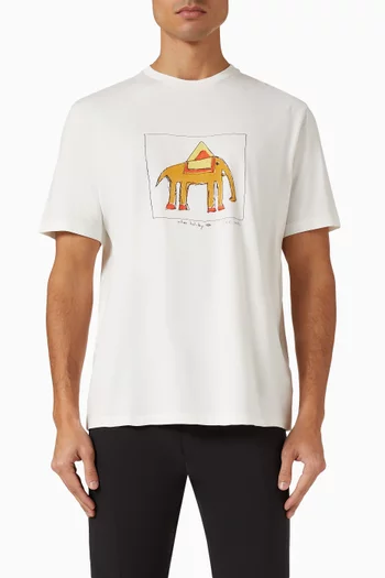 Elephant Print T-shirt in Cotton