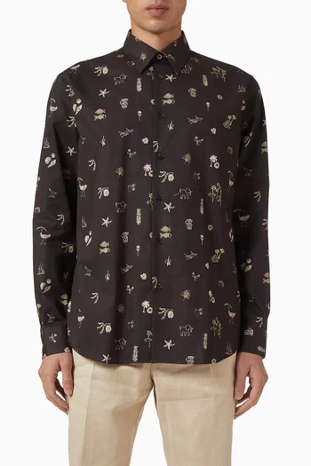 Printed Tailored Fit Shirt