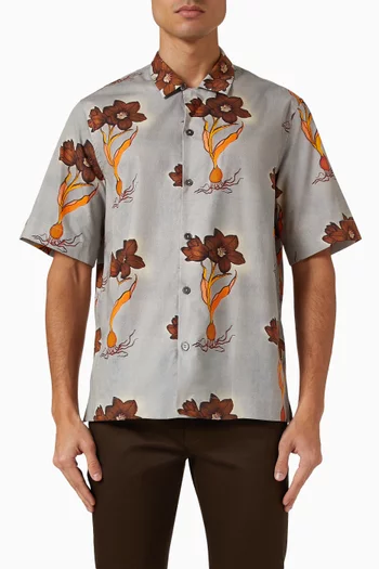 Floral-print Shirt in Cotton