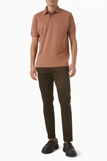 Artist Stripe Placket Polo Shirt in Cotton
