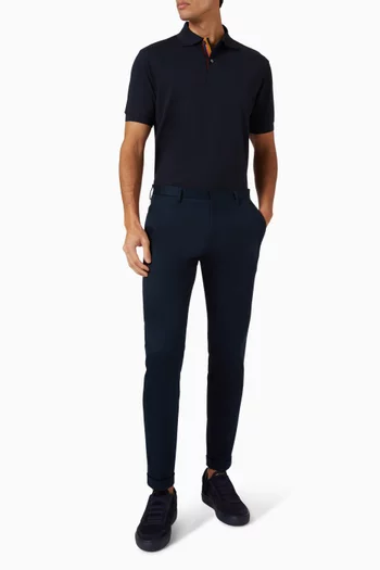 Artist Stripe Placket Polo Shirt in Cotton