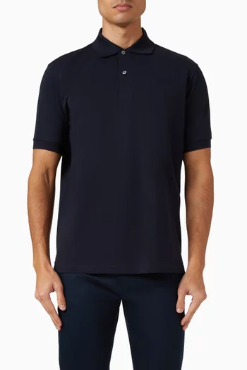 Artist Stripe Placket Polo Shirt in Cotton