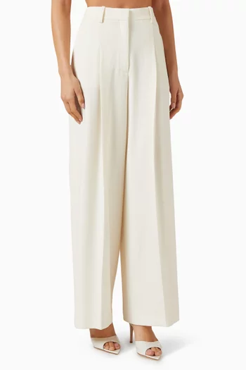 Pleated Wide-Leg Pants
