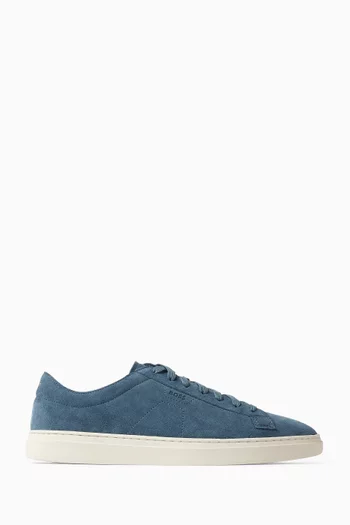 Embossed Logo Sneakers in Suede