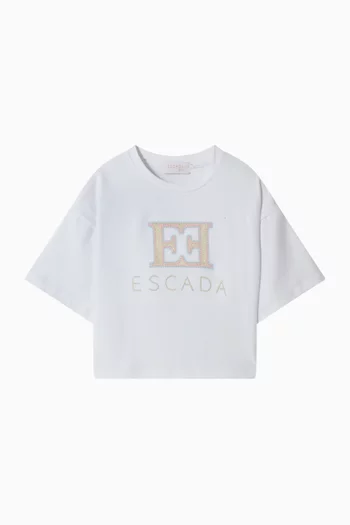 Logo-embroidered T-shirt in Cotton