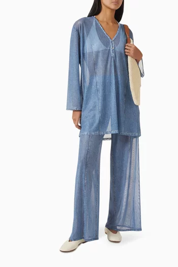 Miramar Wide-leg Pants in Mesh