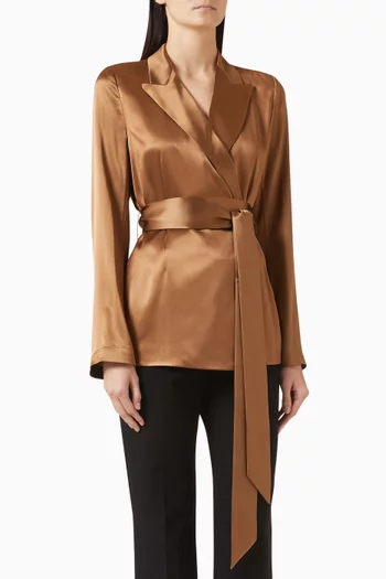 Archer Belted Jacket in Silk-satin