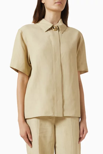 Volu Top in Linen-blend