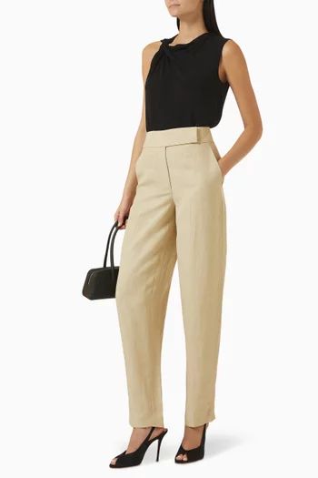 Aix Barrel-leg Pants in Linen Blend