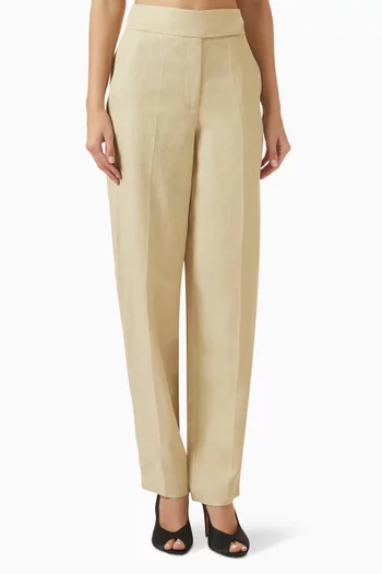 Aix Barrel-leg Pants in Linen Blend