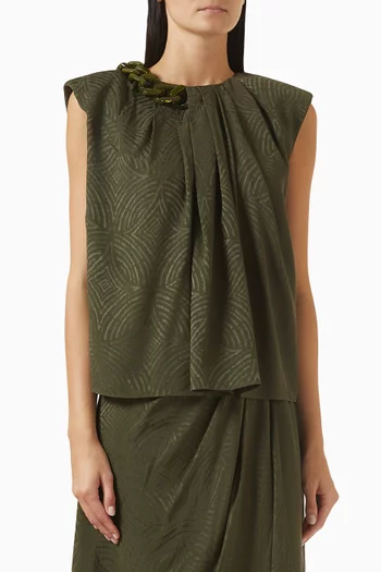 Taddart Top in Silk Jacquard