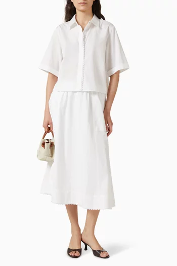 Scallop-detail Shirt in Cotton