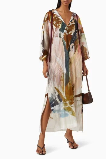 Stratos Printed Kaftan in Cotton Voile