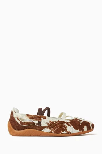 Speedcat Ballet Sneakers in Cow-print Leather
