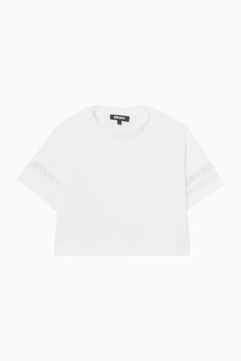 Cropped T-shirt in Cotton
