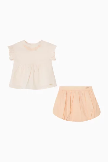 Embroidered Top & Bloomers Set