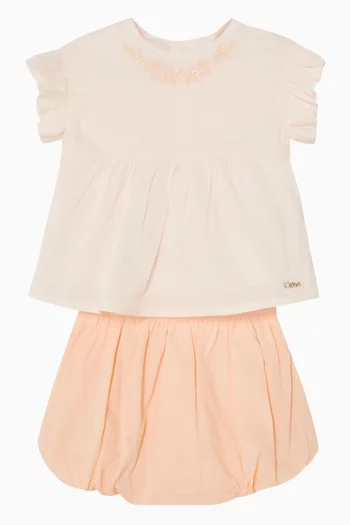 Embroidered Top & Bloomers Set