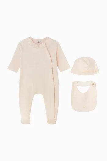 Collared Sleepsuit Set in Cotton
