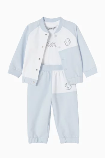 Colour-blocked 3-piece Co-ord Set in Cotton