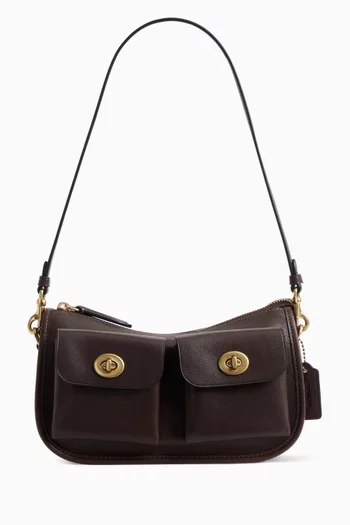 Twin Turnlock Waverly Crossbody Bag in Leather