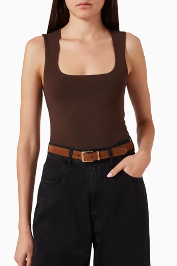 Harness Hasp Buckle Belt in Suede