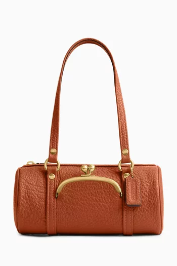 Kisslock 28 Barrel Bag in Leather