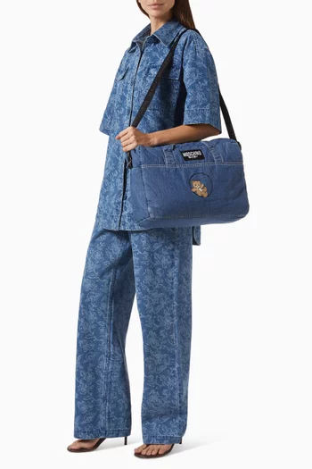 Teddy Changing Bag With Mat in Denim