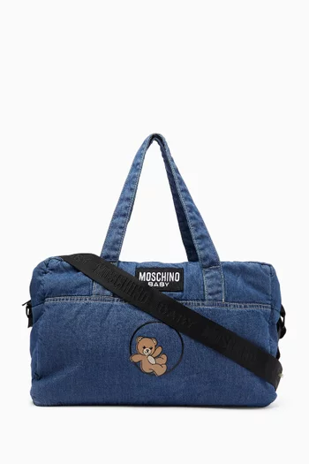 Teddy Changing Bag With Mat in Denim