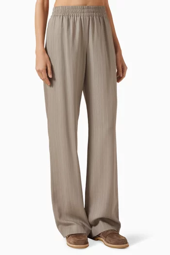 Brittany Pinstriped Pants in Crepe