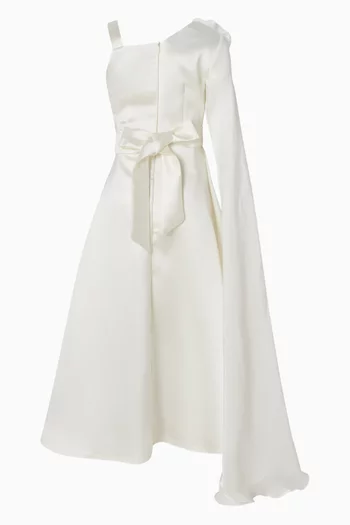 Cape-sleeve 3D Floral Dress
