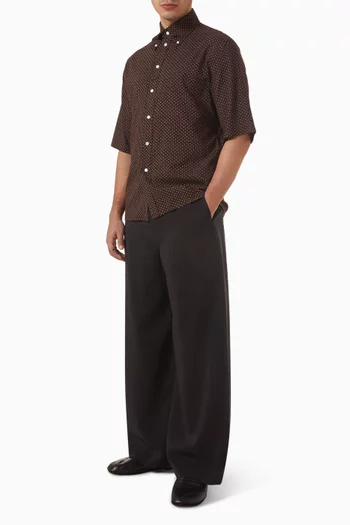 Geometric-print Shirt in Cotton-poplin