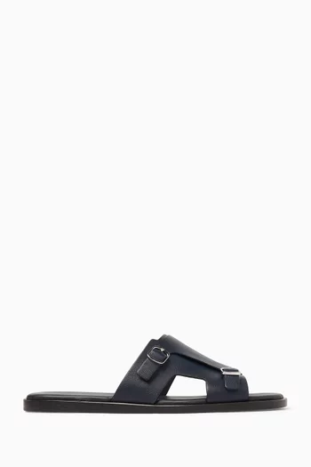 Double-buckle Sandals in Leather