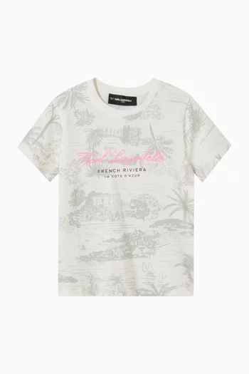 Palm-print T-shirt in Cotton-blend