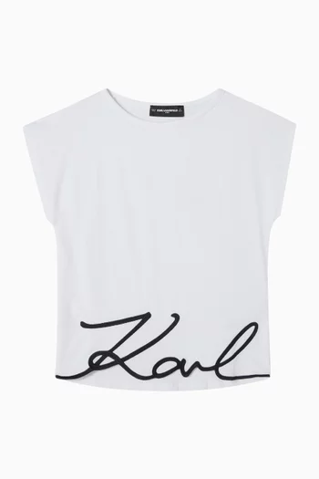 Logo-embroidered T-shirt in Cotton-blend