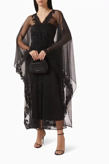 Sequin-embellished Cape Abaya